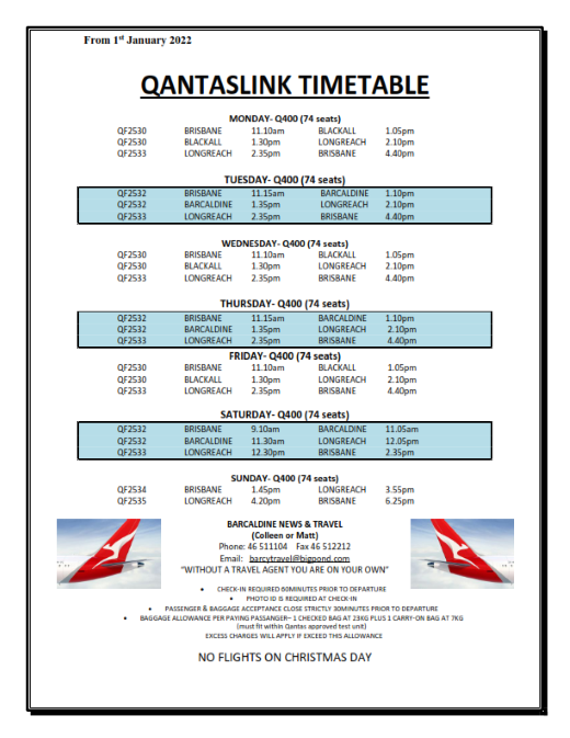 Qantas Timetable 