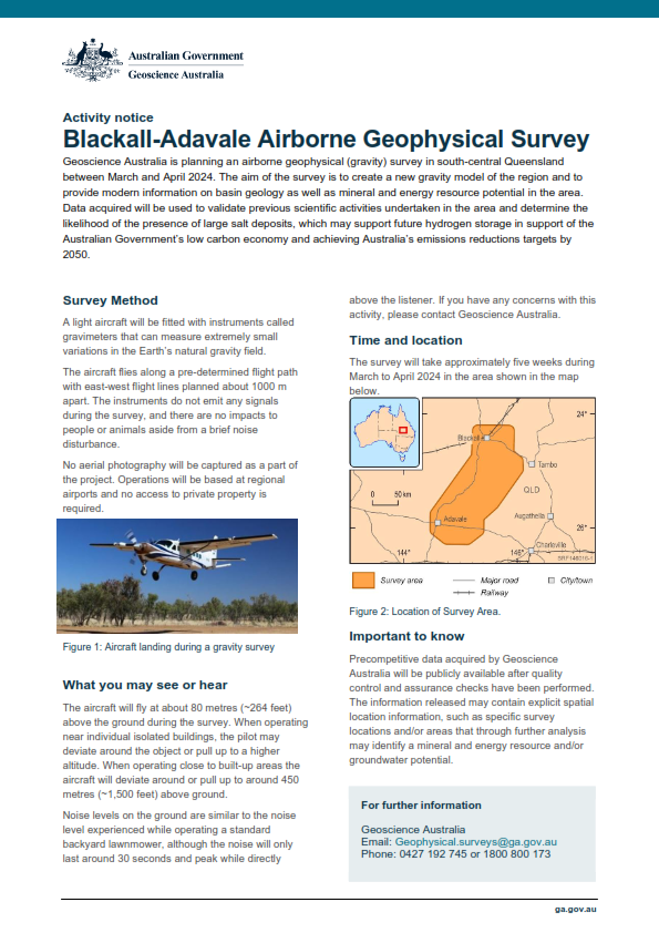 Blackall-Adavale Airborne Geophysical Survey 