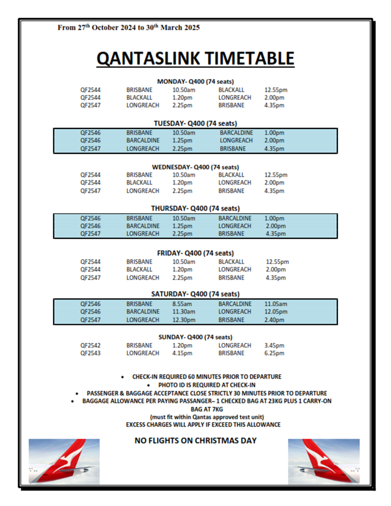 Qantaslink Timetable