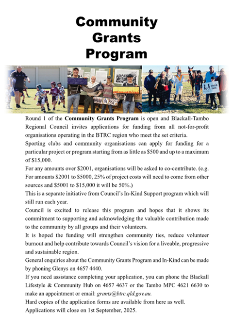 News Item Community Grants program 